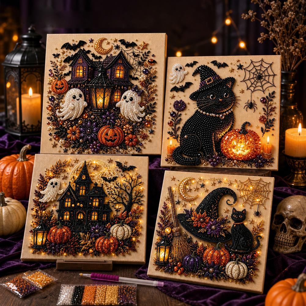 Painting Supplies - Halloween Spook & Pompoen 3D Parelkunst