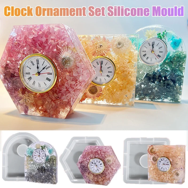 Silicone Epoxy Resin Molds Set - Klok Ornament Set Siliconen Mal Klok