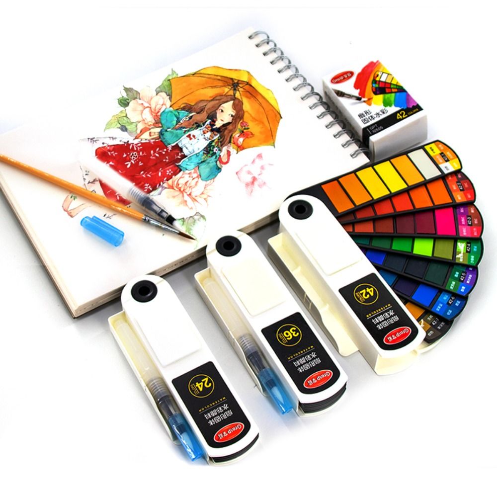 Opvouwbare aquarelverfset met  - Watercolor Paint Set Solid Pigment recensie en prijs