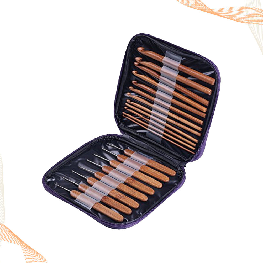 1 set haaknaalden van bamboeho - Wooden Crochet Hooks Ergonomic Handle recensie en prijs