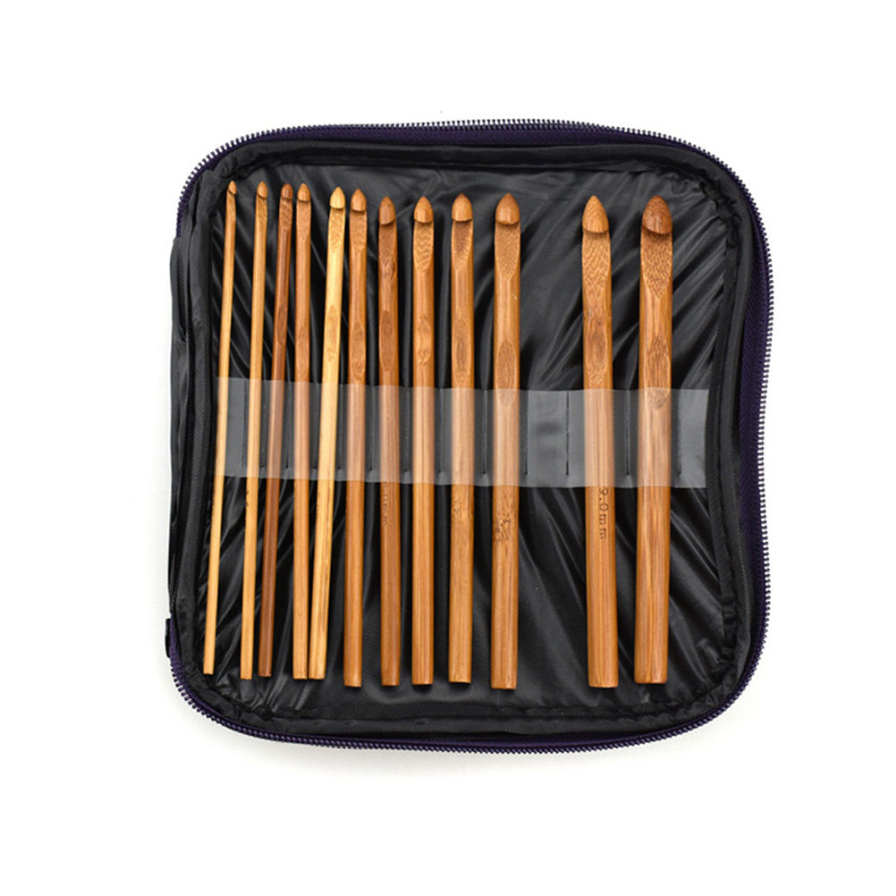 1 set haaknaalden van bamboeho - Wooden Crochet Hooks Ergonomic Handle recensie en prijs