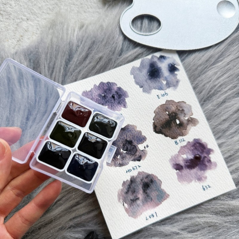 6 kleuren 1 ml White Night Col - Watercolor Paint Set Solid Pigment recensie en prijs